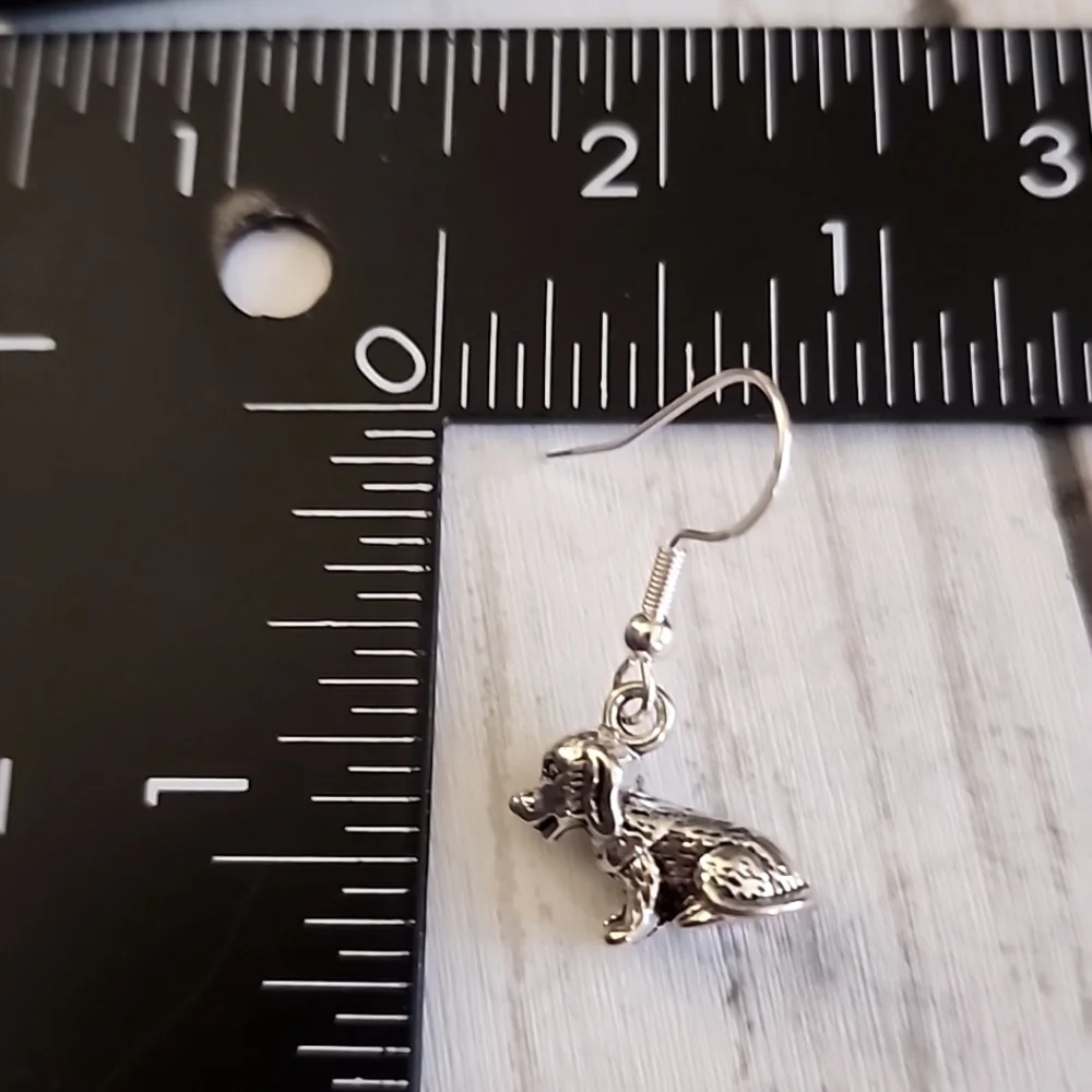 Dog Earrings 925S Post  ER - Picture 3 of 4